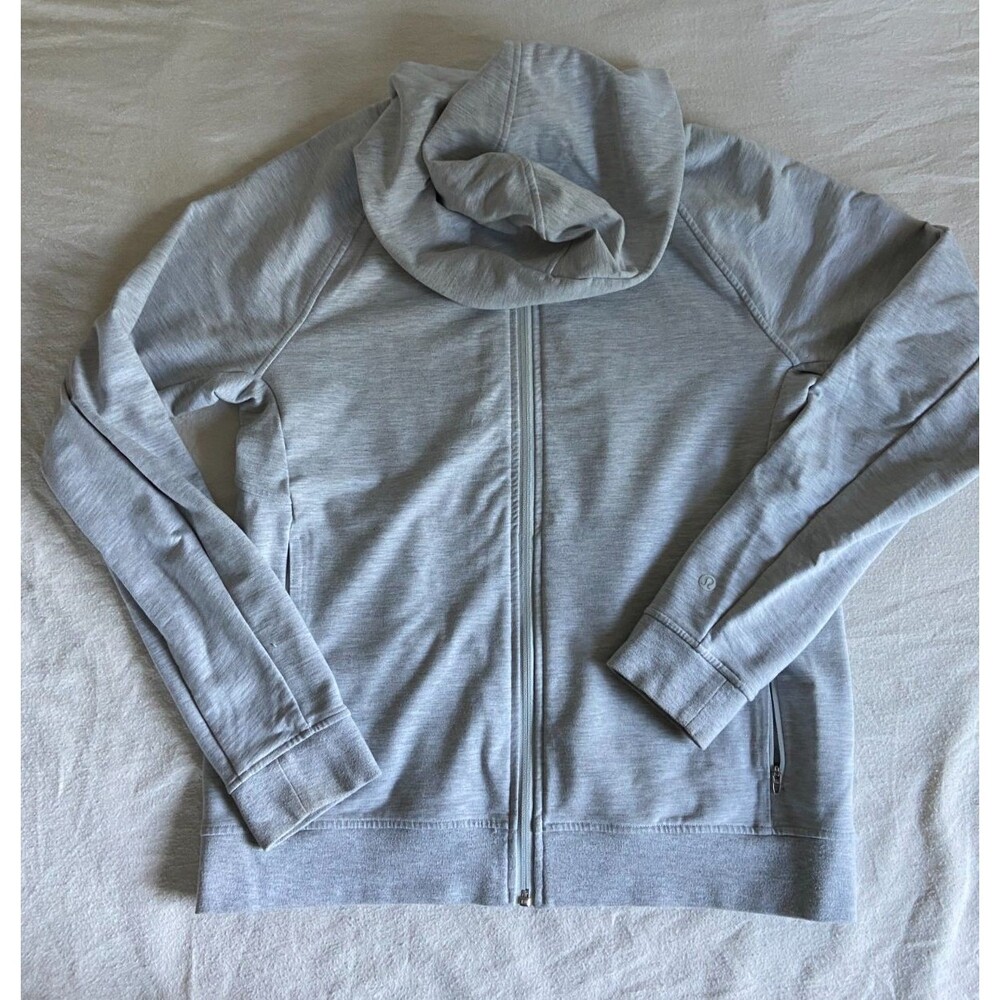 Lululemon City Sweat Hoodie Mens Medium Gray Full Zip Sweatshirt Stretch LM3CCGS